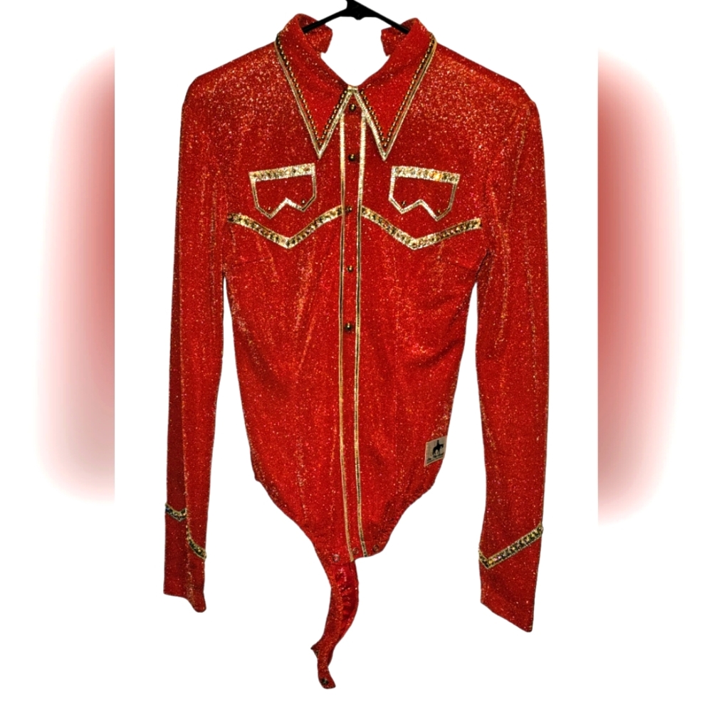 Vintage Burnt Orange Western Wear Cowgirl Body Suit